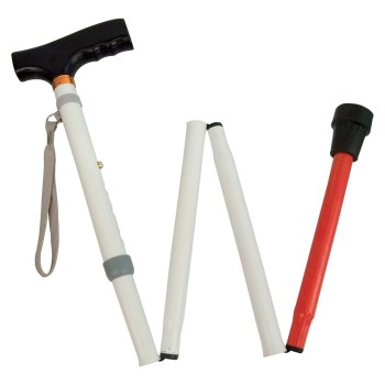 Adjustable Folding Support Cane f-t Blind 37-40-in