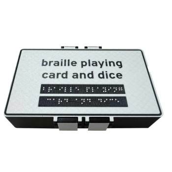 Box for Braille playing cards and 20mm dice