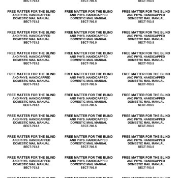 Free Matter f-t Blind-Phys. Handicapped-30 Labels