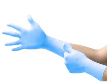 Non-Sterile Powder-Free Blue Nitrile Exam Gloves- Large- 100