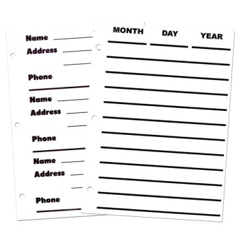 Refill pages for Giant Print Organizer- 50 Sheets