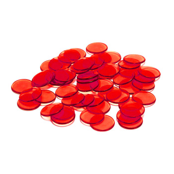 Plastic Bingo Chips 38 per bag- Red Plastic Bingo Chips 38 per bag- Red