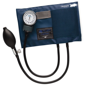 Caliber Series Adult Aneroid Sphygmomanometer with Blue Nylon Cuff