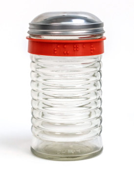 Glass braille sugar dispenser