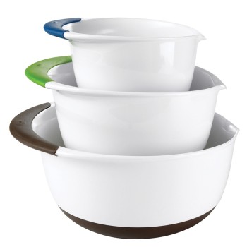 3-Piece Mixing Bowl Set with Pour Spouts 3-Piece Mixing Bowl Set with Pour Spouts