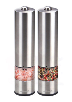 Electric Blue LED Salt and Pepper Adjustable Ceramic Grinders