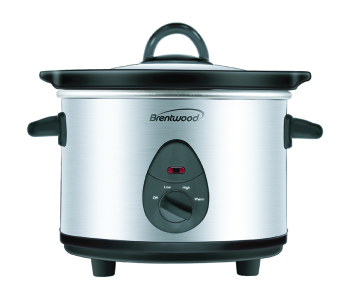 1.5-Quart Slow Cooker- Stainless Steel-Black