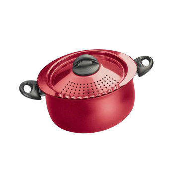 Pasta Pot with Strainer Lid- 5-Quart- Red Pasta Pot with Strainer Lid- 5-Quart- Red