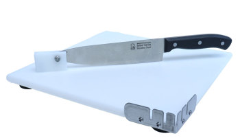 Cutting Board with Pivot Knife and Bread Buttering Cutting Corner