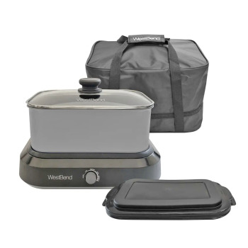 4-in-1 5-Quart Versatility Oblong Cooker- Silver