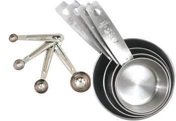 Combo Stainless Steel Measuring Cups & Spoons  set - 8pcs Combo Stainless Steel Measuring Cups & Spoons  set - 8pcs
