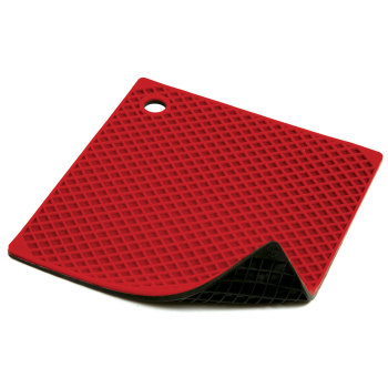 Silicone Pot Holder - Trivet (two sided Red-Black) 8in Silicone Pot Holder - Trivet (two sided Red-Black) 8in