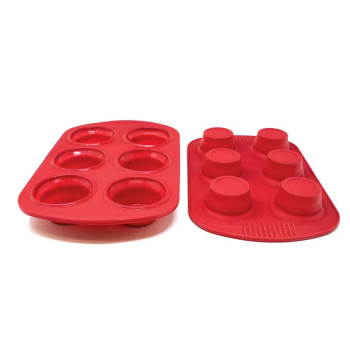 COLLAPSIBLE MUFFIN, CUPCAKE PANS, SET OF 2 - RED