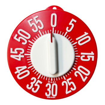Tactile Low Vision Long Ring Timer - Red with White Numbers