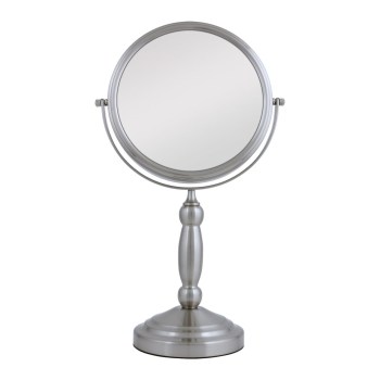 Swivel Vanity Mirror- Pedestal- Satin Nickel 10x-1x