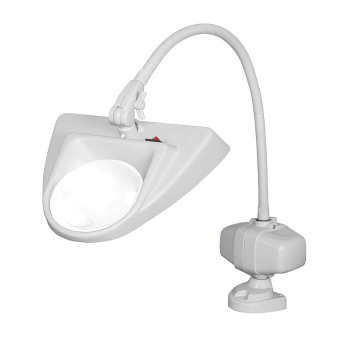 Dazor 30-Inch Hi-Lighting Clamp Base LED Magnifier 5D 2.25X - Grey