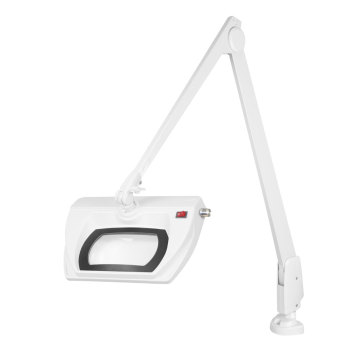 Dazor Stretchview 42-Inch Clamp Base LED Magnifier 5D 2.25x- White