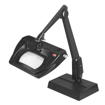 Dazor Stretchview 28-Inch Desk Base LED Magnifier 5D 2.25x- Black
