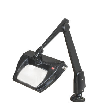 Dazor Stretchview 28-Inch Clamp Base LED Magnifier 3D 1.75x- Black