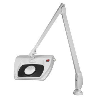 Dazor Stretchview 42-Inch Clamp Base LED Magnifier- 16D 5x- White