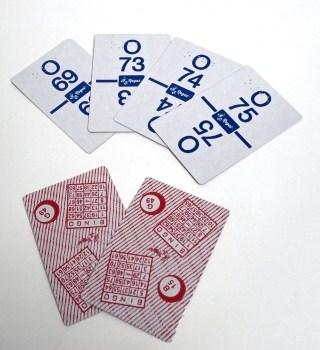 Bingo Calling Cards with Braille - Blue-White High Contrast Bingo Calling Cards with Braille - Blue-White High Contrast