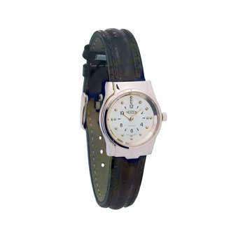 REIZEN Braille Womens Watch -Chrome, Leather Band