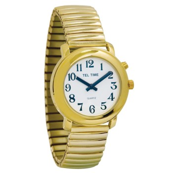 Unisex Tel-Time Talking Watch - One Button - Gold-Tone Unisex Tel-Time Talking Watch - One Button - Gold-Tone