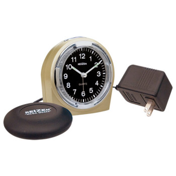 Reizen Braille Quartz Alarm Clock with Bed Shaker Combo