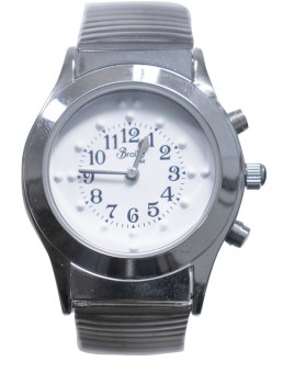 Braille TelTalk TALKING Mens chrome watch
