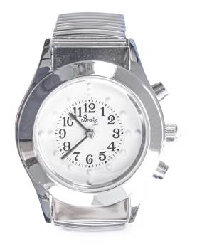 Braille TelTalk TALKING ladies chrome watch