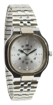 Reizen Mens Bi-Color Square Braille Watch- Exp Band (Silver)