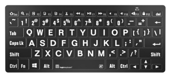 PC Bluetooth Mini Keyboard- Large Print White on Black
