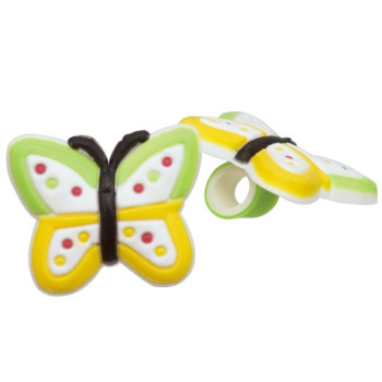 Tube Rider for BTE Hearing Aids and Cochlear Implants- Green and Yellow Butterfly