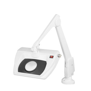 Dazor Stretchview 28-Inch Clamp Base LED Magnifier- 16D 5x- White