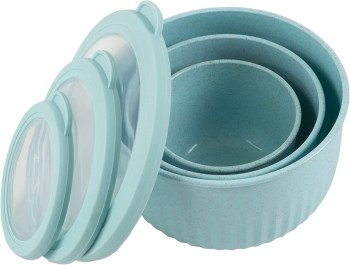 Set of 3 TEAL Nesting Bowls and Lids - Microwave, Freezer, and Fridge