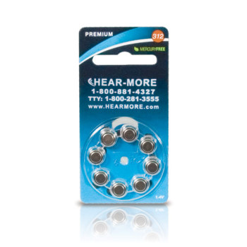 HearMore Hearing Aid Batteries- Size 312- 8-pack