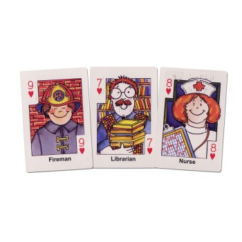 Hearts Card Game- Braille- Neighborhood Helpers Flash Cards