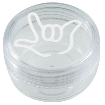 Round Acrylic Pill Box- I Love You ILY Hand Sign- Clear Round Acrylic Pill Box- I Love You ILY Hand Sign- Clear