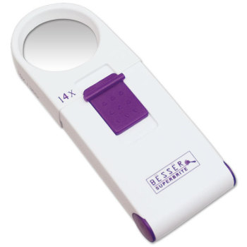 Besser Superbrite 14X 50D LED Handheld Magnifier with Yellow Bulb Besser Superbrite 14X 50D LED Handheld Magnifier with Yellow Bulb