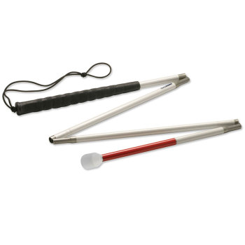 Ambutech Aluminum 4-Section Folding Cane- Marshmallow- 48in