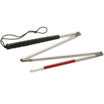 Ambutech Aluminum 4-Section Folding Cane- Pencil- 44in Ambutech Aluminum 4-Section Folding Cane- Pencil- 44in