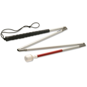 Ambutech Alum 4-Sec Folding Cane- Marshmallow Roller- 48in Ambutech Alum 4-Sec Folding Cane- Marshmallow Roller- 48in