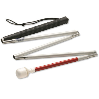 Ambutech Alum 5-Sec Folding Cane- Marshmallow Roller- 60in Ambutech Alum 5-Sec Folding Cane- Marshmallow Roller- 60in