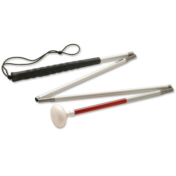 Ambutech Aluminum 4-Section Folding Cane- Jumbo Roller- 42in Ambutech Aluminum 4-Section Folding Cane- Jumbo Roller- 42in