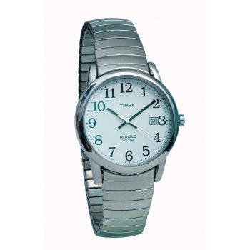 Timex Indiglo Watch Mens Chrome with Expansion Band Timex Indiglo Watch Mens Chrome with Expansion Band