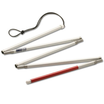 Ambutech Aluminum 5-Section Folding ID Cane- 34in. Ambutech Aluminum 5-Section Folding ID Cane- 34in.
