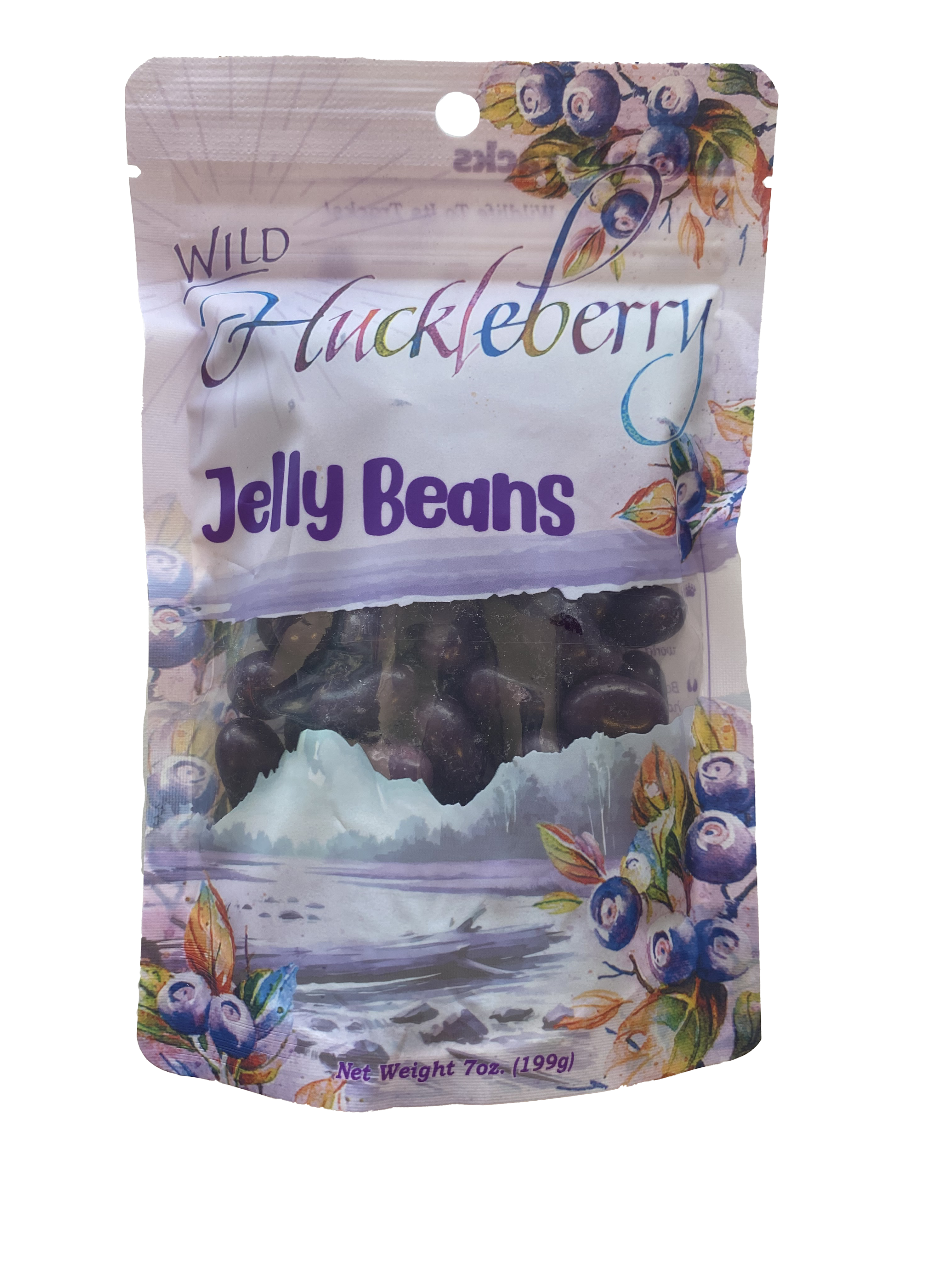 Wild Huckleberry Jelly Beans, 7oz Pouch 