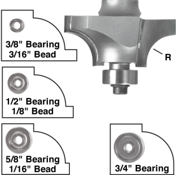 Beading Router Bits with Extra Bearings 1/2" Radius x 1/2" shank | EAGLE AMERICA