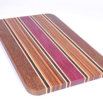 Zebrawood Hardwood Cutting Board Kit - Medium 9-3/4 x 16 inch