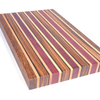 Zebrawood Hardwood Cutting Board Kit - Large 10 x 16 inch